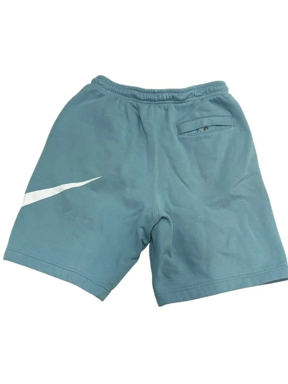 NIKE Club Brushed Fleece Shorts Swoosh Graphic Blue White Sz S FN3906-464